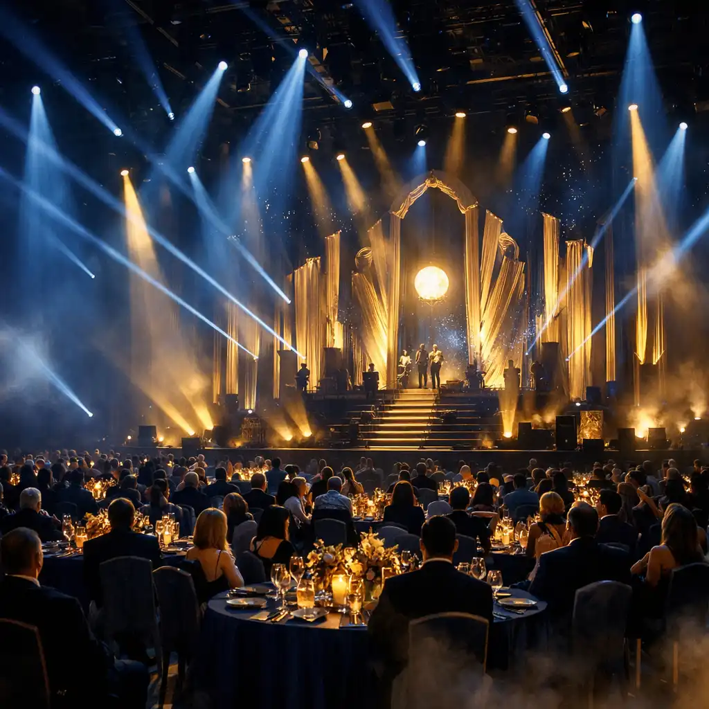 Spektakularna gala z zaawansowaną scenografią i światłem