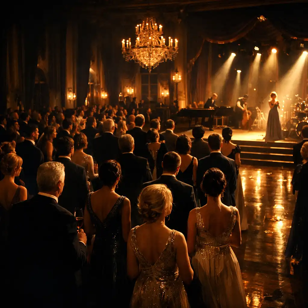 Luksusowa gala z elegancką scenografią i oświetleniem