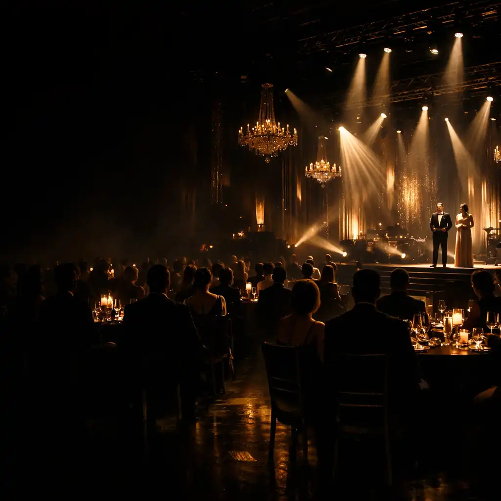 Luksusowa gala z teatralnym oświetleniem